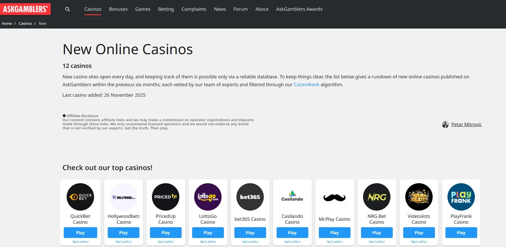 AskGamblers – Trusted by players for complaint resolution