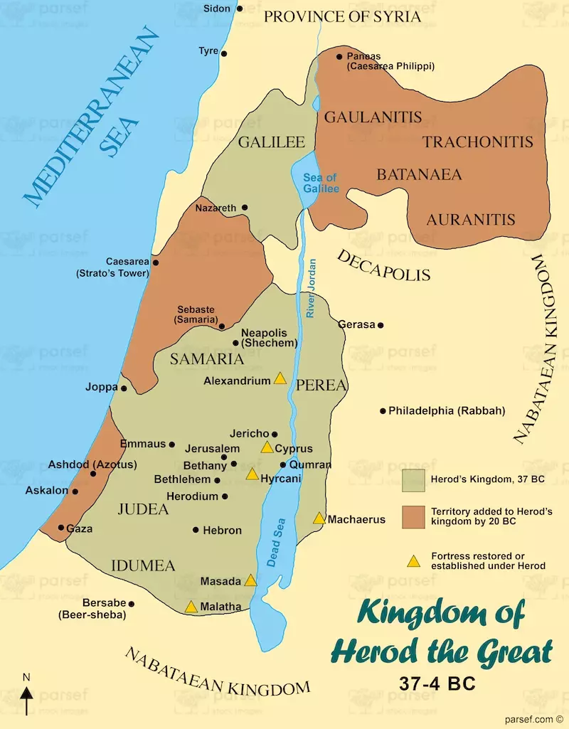 The Kingdom of Herod the Great - New Testament Maps - Course Bible